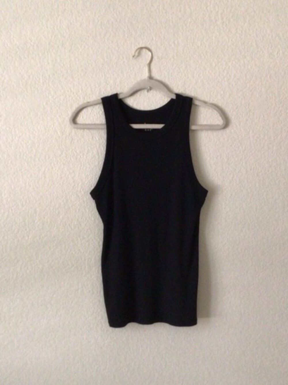 A New Day Scoop Tank Top Ribbed Sleeveless Tee Black